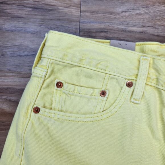 ☔️🔸️NWT Levi's 501 Yellow High Rise Button Fly Denim Shorts Size 4/27 - Picture 5 of 11